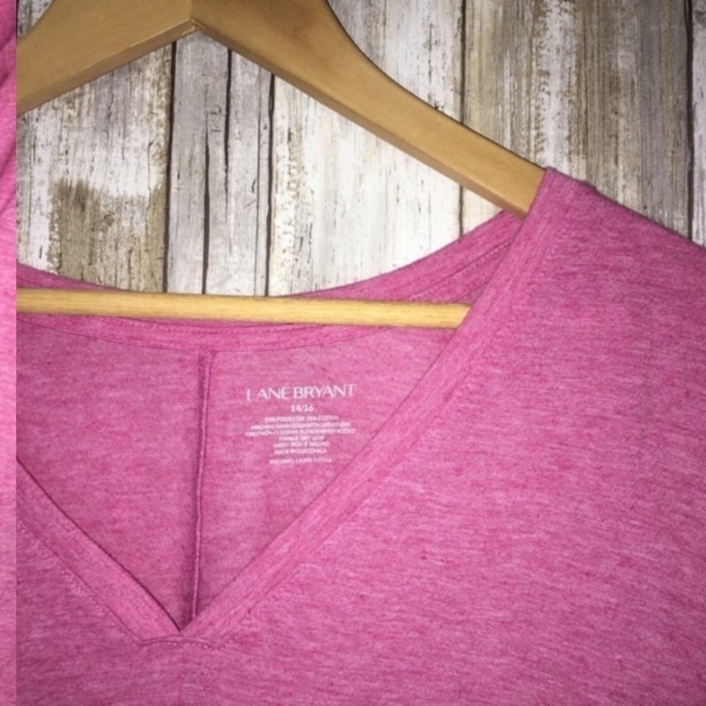 Lane Bryant Pink 3/4 Sleeve Blouse - Picture 3 of 4